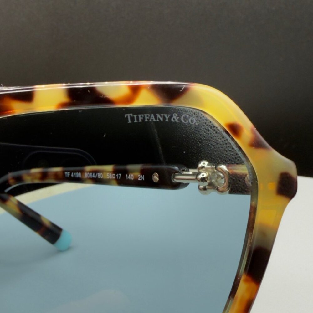 Tiffany TF 4198 80640 Yellow Havana Sunglasses Light Blue Lens 58 17 140 READ - Picture 16 of 16